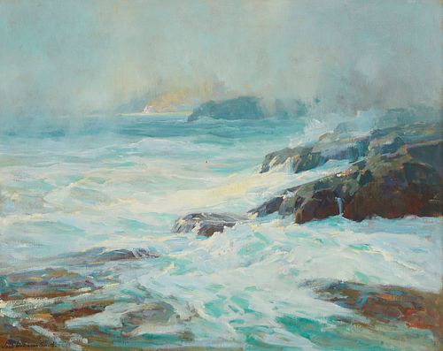 Jack Wilkinson Smith (1873-1949), "Drifting Fog," Oil on canvas laid to waxed canvas, 24" H x 30" W