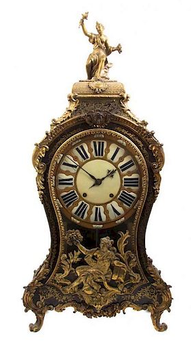 A Louis XV Style Boulle Marquetry Bracket Clock, Height 51 x width 21 x depth 11 inches.