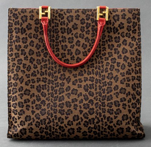 Fendi Leopard Print Tote Bag