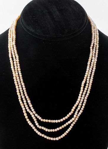 Natural Pearl Necklace 14K Diamond Topaz Clasp GIA