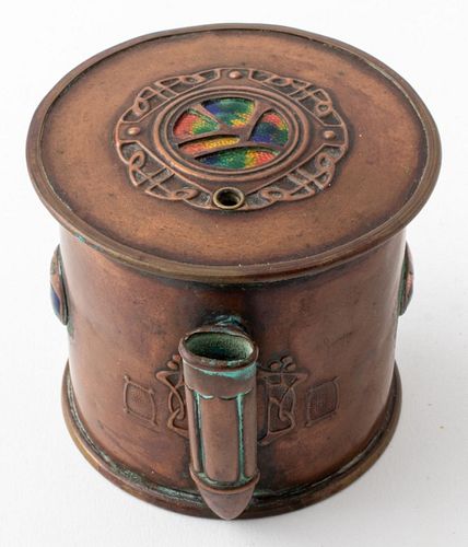 Phoebe Anna Traquair Art Nouveau Copper String Box