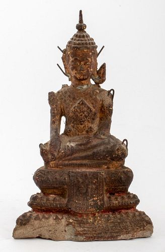 Antique Thai Seated Shakyamuni Buddha Figure