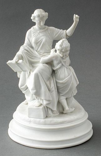 European Bisque Porcelain Figural Group, 19th C.