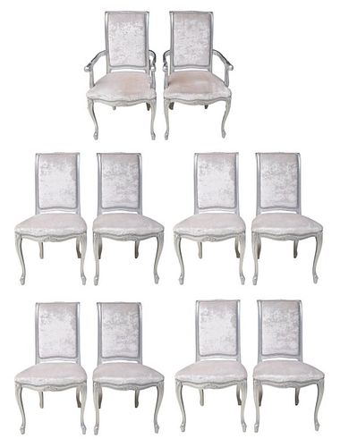 Italian Baroque Revival Designer Dining Chairs, 10