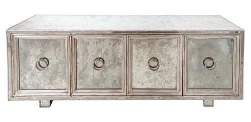 James Mont Manner Silvered Wood Mirrored Sideboard