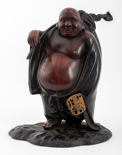 Japanese Bronze Hotei-Sama Deity Figure