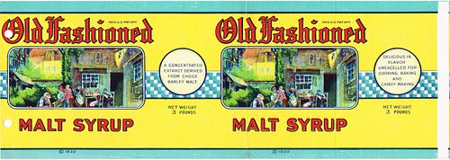 1930 Blatz Old Fashioned Malt Syrup WI288-MS-m Label Milwaukee Wisconsin
