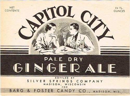 1950 Capitol City Ginger Ale Madison Wisconsin 24oz Label 