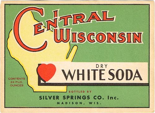 1950 Central Wisconsin White Soda Madison Wisconsin 24oz Label 