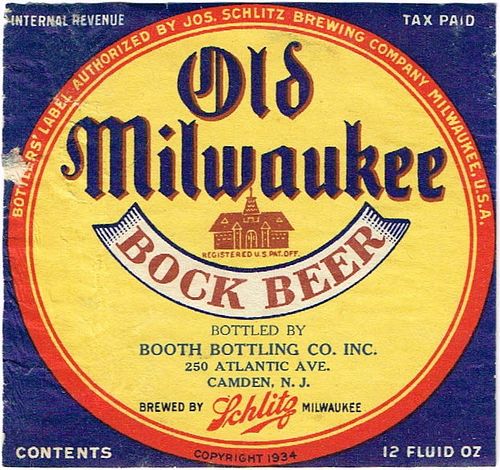1939 Old Milwaukee Bock Beer 12oz WI316-OMBS-c Label Milwaukee Wisconsin
