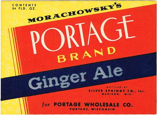 1950 Morachowsky's Portage Ginger Ale Madison Wisconsin 24oz Label 