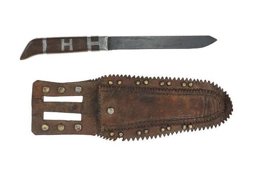 19th Century American Indian Tacked Sheath & Knife
