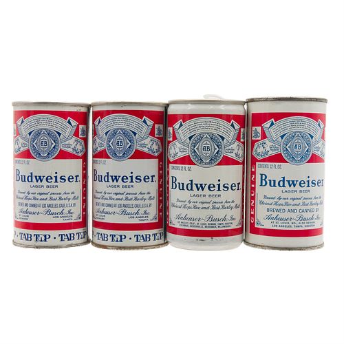 Four Budweiser Beer Cans