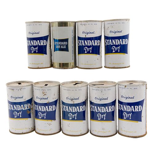 Nine Standard Dry Tab Top Beer Cans