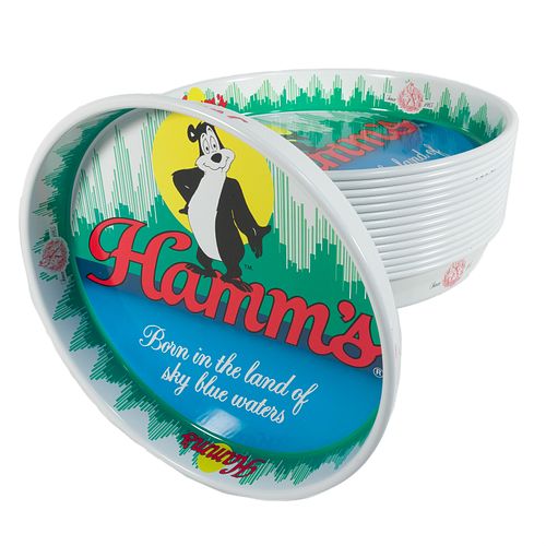 Fifteen Hamm's Dancing Bear beer trays