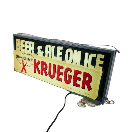 Krueger Beer & Ale On Ice Lighted Sign