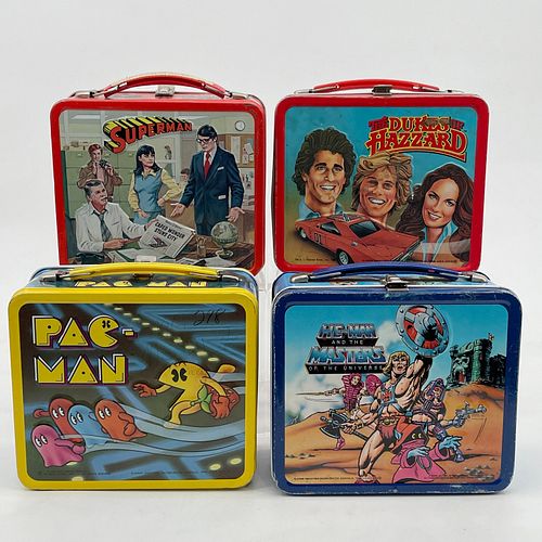 Four Alladin Metal Lunchboxes.