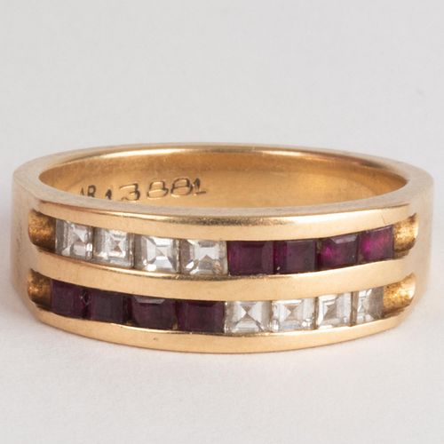 14k Gold, Diamond and Ruby Ring
