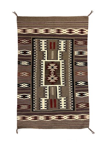 Navajo Crystal Storm Pattern Rug c. 1980s, 53" x 33" (T6404)