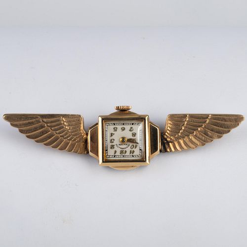 Retro Abercrombie & Fitch Gold Watch-Brooch