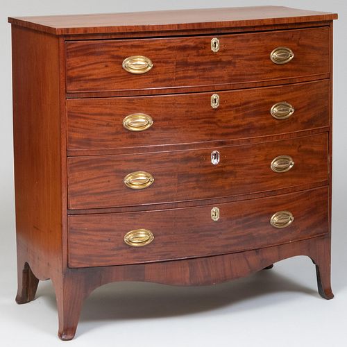 Federal Mahogany Bow-Front Chest of Drawers