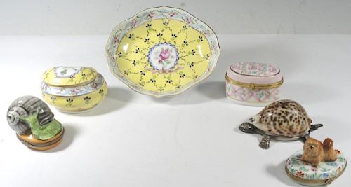 3 Limoges Hand-Painted & Ormolu-Mounted Boxes