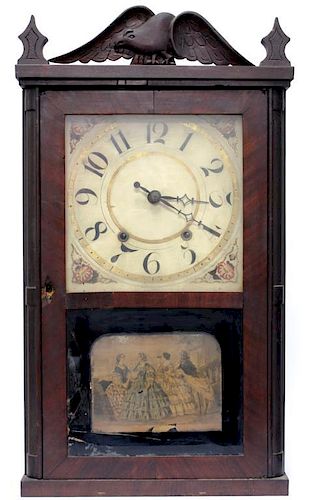 Silas Hoadley Eagle-Carved Shelf Clock, Circa 1830