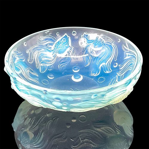 Sabino Opalescent Art Deco Verlys Glass Bowl with Fish