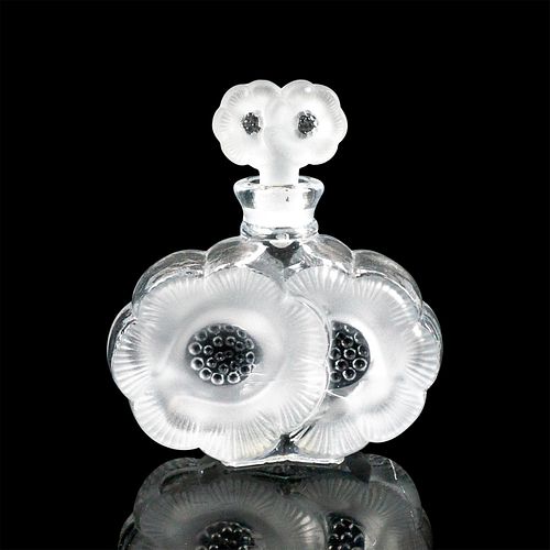 Vintage Glass Act Studio Art Deco Perfume Bottle, Poppies