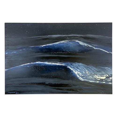 Wyland, "Surf Eleven" Hand Signed Original Painting on Board with Letter of Authenticity.