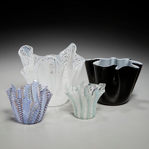 Venini, (4) Fazzoletto handkerchief vases