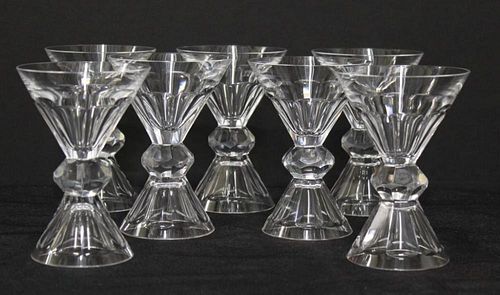 7 St. Louis Cristal 2-Parison Martini Glasses