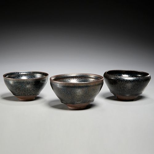 (3) Chinese Jian style oil spot tea bowls