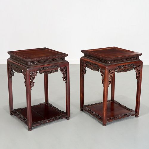 Fine pair Chinese Hongmu square tables