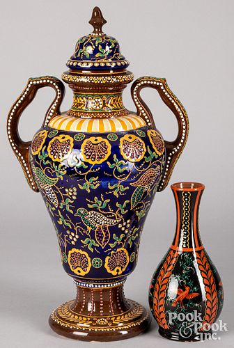 Two French Quimper pottery vases