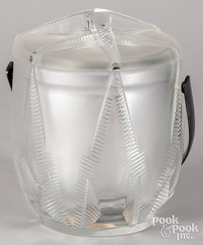 Lalique frosted glass ice bucket