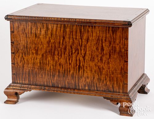 Gregg Perry tiger maple miniature blanket chest