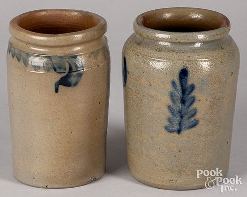 Two small Pennsylvania stoneware crocks, 19th c.