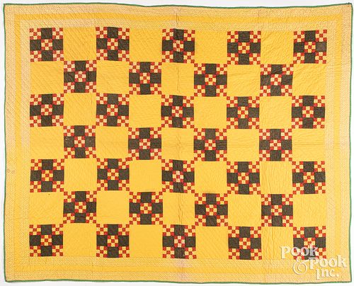 Nine patch quilt, ca. 1900
