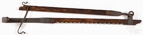 Wood and iron trammel, 18th/19th c.