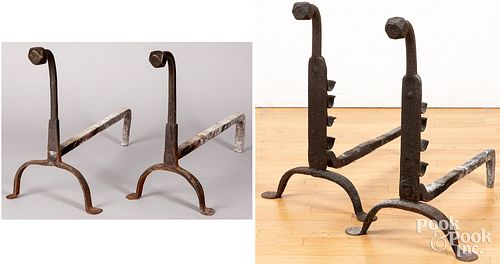 Two pairs of andirons, 18th/19th c.