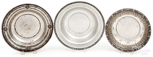 Three sterling silver bowls