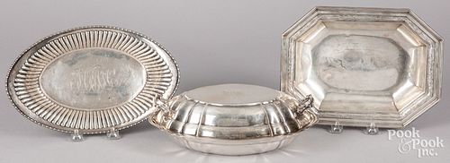 Three sterling silver serving dishes