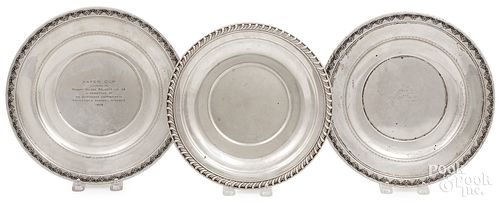 Three sterling silver plates