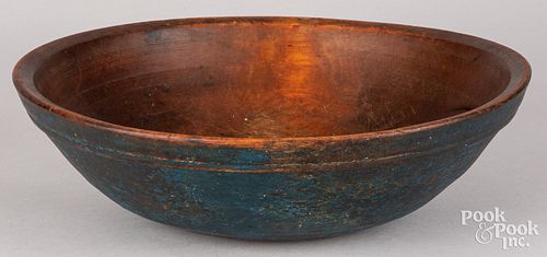 Turned and painted wood bowl
