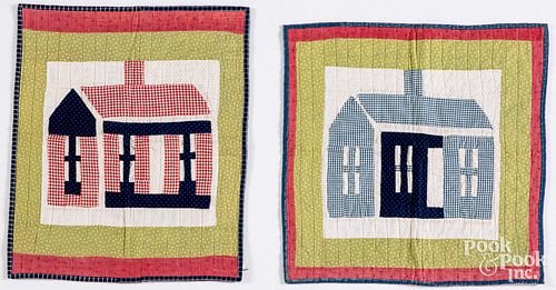 Pair of cradle house quilts, early 20th c.