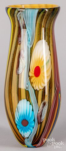 Large contemporary art glass vase