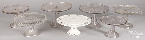 Seven glass cake stands, 19th/20th c.