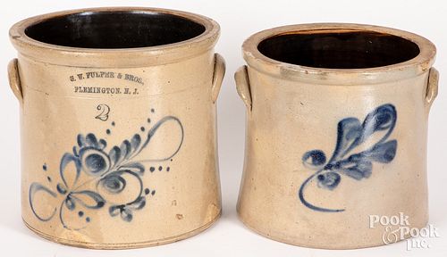 Two New Jersey stoneware crocks, 19th c.