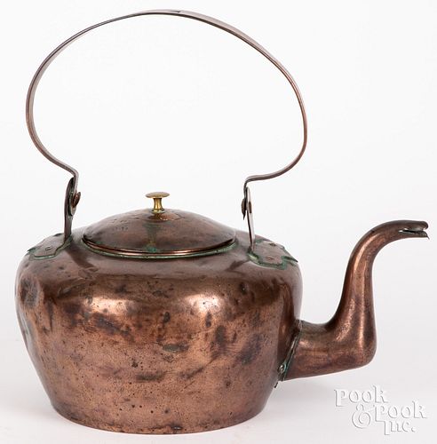 Scarce York, Pennsylvania copper tea kettle